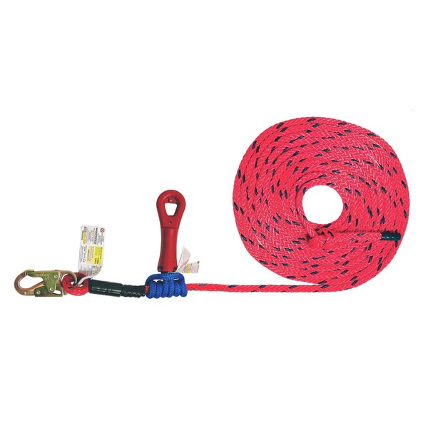 Super Anchor Safety 30ft Deluxe 5/8" 12-Strand Lifeline w/Snaphook +No. 4015 SuperGrab. Retail Box 4034-30SG